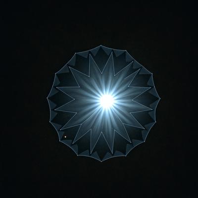 Primary subject: A large, open umbrella with a bright light shining through it.

Setting/background: The umbrella is placed on a dark background, creating a contrast between the umbrella and the surrounding darkness.

Visual style: The image is a digital artwork, featuring a unique and eye-catching design.

Colors and mood: The umbrella is predominantly blue, and the bright light shining through it adds a sense of warmth and energy to the scene.